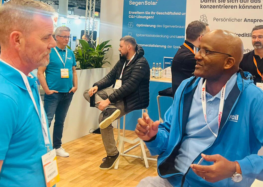 CEO Daniel Balcha of Solavail at the 2025 Solar Solutions fair in Dusseldorf